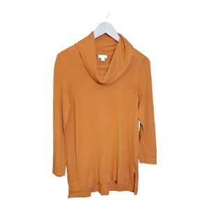 J. Jill Womens Pumpkin Spice Cowl Neck Long Sleeve Viscose Sweater Size Small